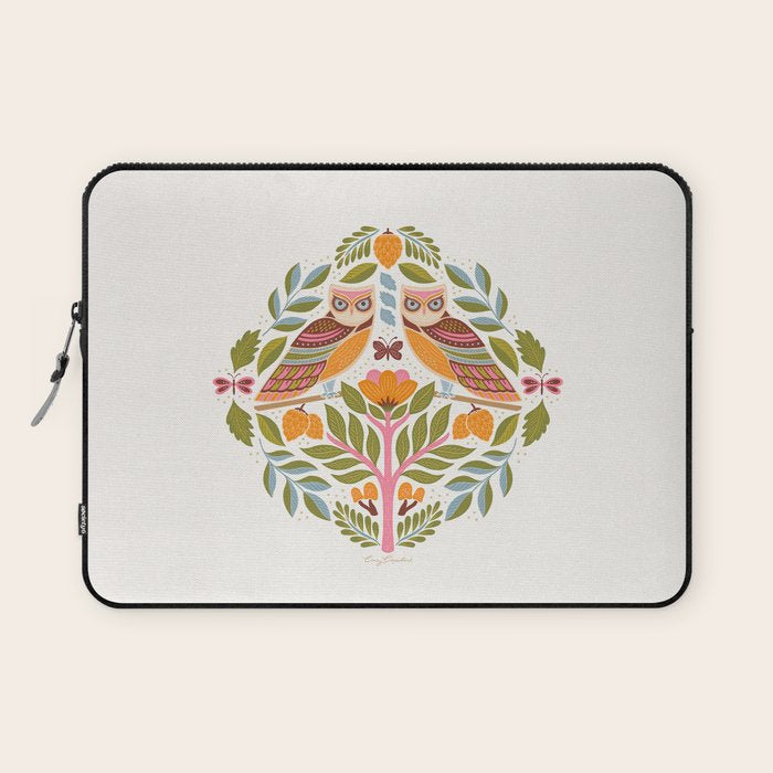 Woodland Owls - Multi-colored Laptop Sleeve Gallery Image 1