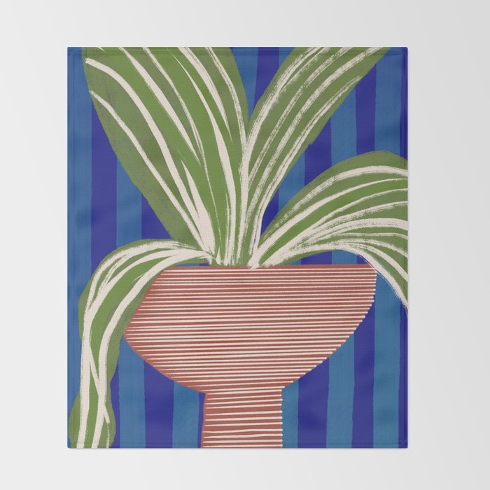 Contemporary Flower Design Throw Blanket Gallery Image 2