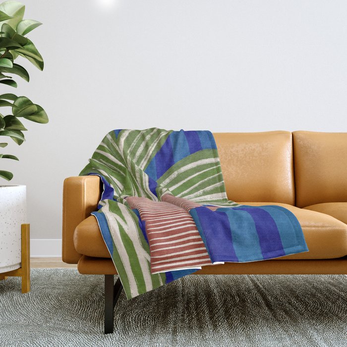 Contemporary Flower Design Throw Blanket Gallery Image 1