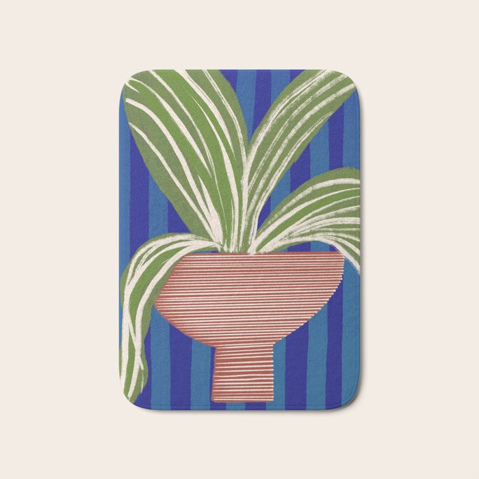 Contemporary Flower Design Bath Mat Gallery Image 1