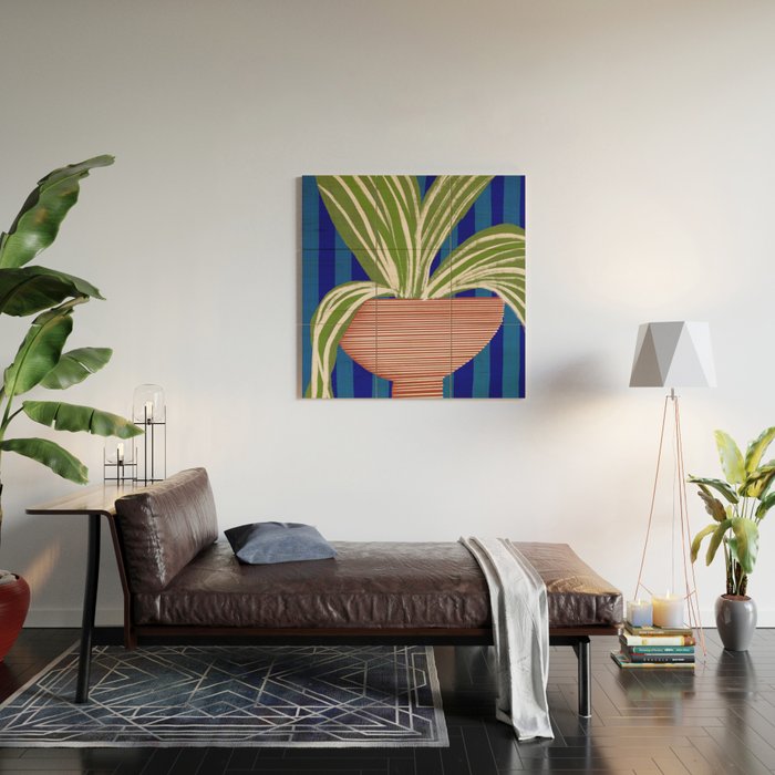 Contemporary Flower Design Wood Wall Art Gallery Image 2