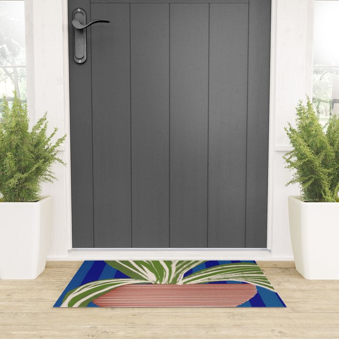 Contemporary Flower Design Welcome Mat Gallery Image 3