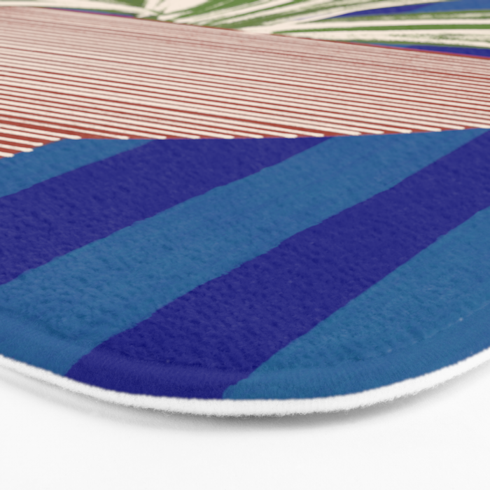 Contemporary Flower Design Bath Mat Gallery Image 3