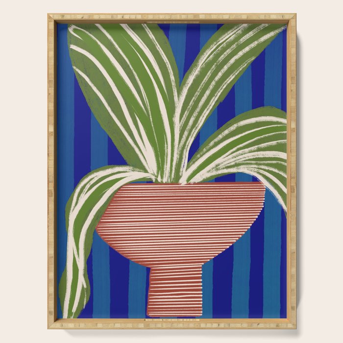 Contemporary Flower Design Serving Tray Gallery Image 1
