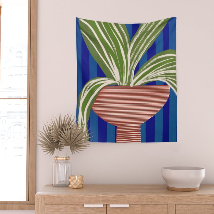 Contemporary Flower Design Wall Tapestry Gallery Image 2