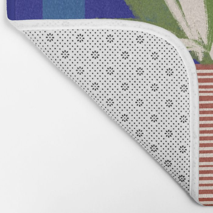 Contemporary Flower Design Bath Mat Gallery Image 2