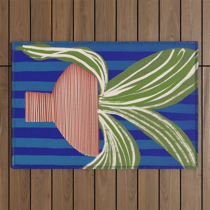 Contemporary Flower Design Outdoor Rug Gallery Image 1