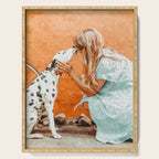 Pet Bound | Dalmatian Dog Lover Friendship Companion | Modern Bohemian Woman Puppy Animals Love Serving Tray Gallery Image 1