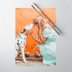 Pet Bound | Dalmatian Dog Lover Friendship Companion | Modern Bohemian Woman Puppy Animals Love Wrapping Paper Gallery Image 1