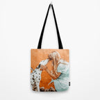 Pet Bound | Dalmatian Dog Lover Friendship Companion | Modern Bohemian Woman Puppy Animals Love Tote Bag Gallery Image 2