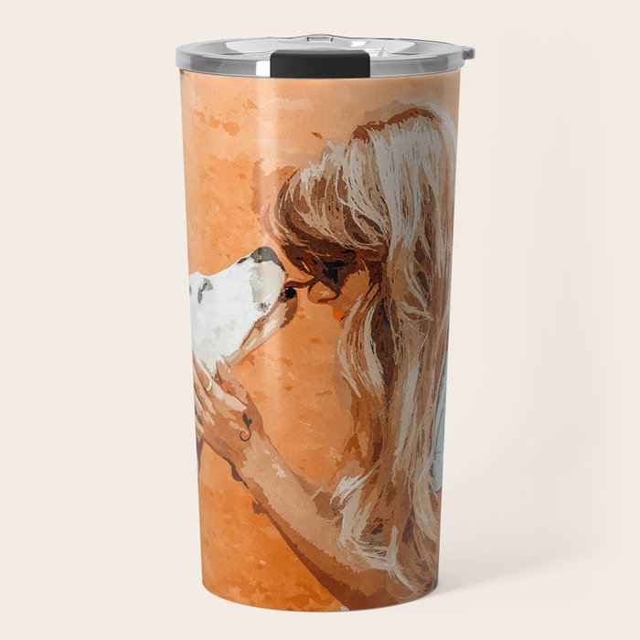 Pet Bound | Dalmatian Dog Lover Friendship Companion | Modern Bohemian Woman Puppy Animals Love Travel Mug Gallery Image 1