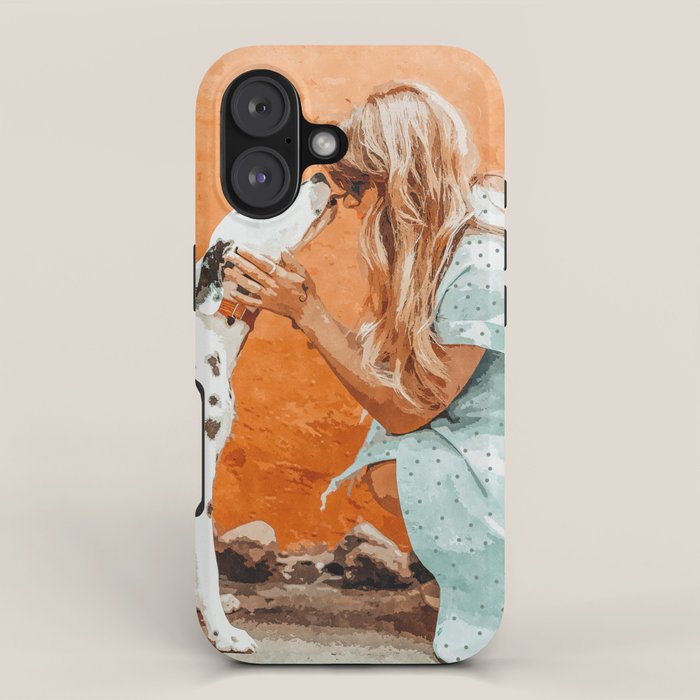 Pet Bound | Dalmatian Dog Lover Friendship Companion | Modern Bohemian Woman Puppy Animals Love iPhone Case Gallery Image 1