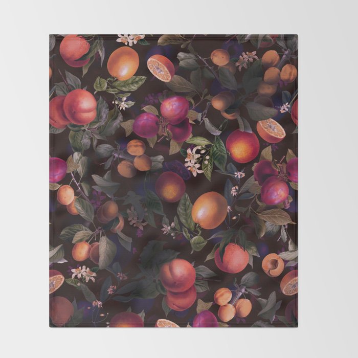 Vintage Fruit Pattern XXIV Throw Blanket Gallery Image 2