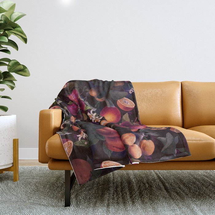 Vintage Fruit Pattern XXIV Throw Blanket Gallery Image 1