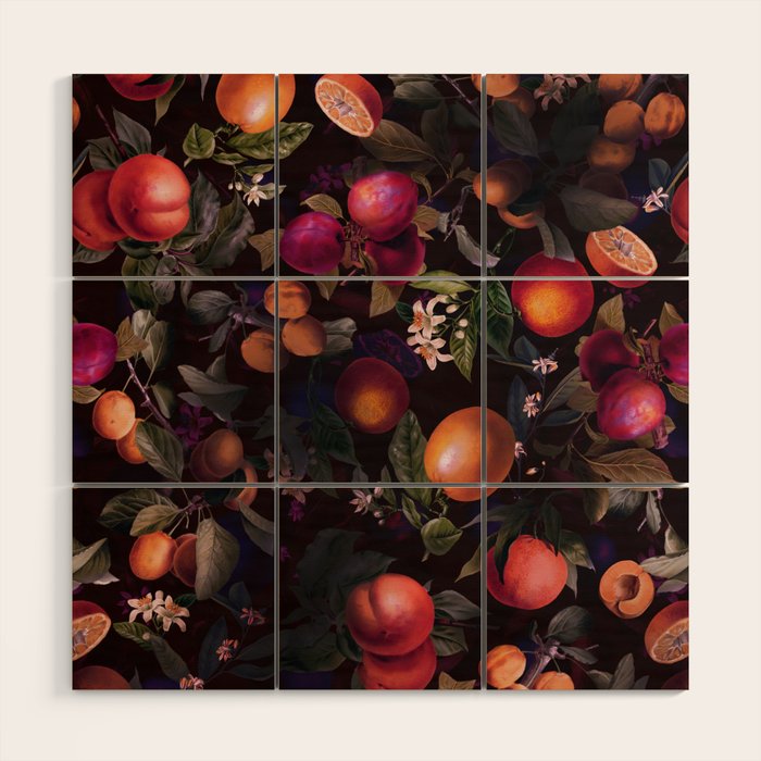 Vintage Fruit Pattern XXIV Wood Wall Art Gallery Image 1
