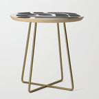 Black Ink Paint Brush Strokes Abstract Organic Pattern Mid Century Style Side Table Gallery Image 1