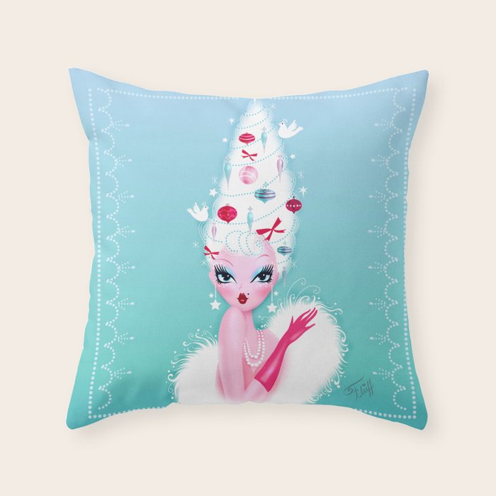 Christmas Coiffure Throw Pillow Gallery Image 6