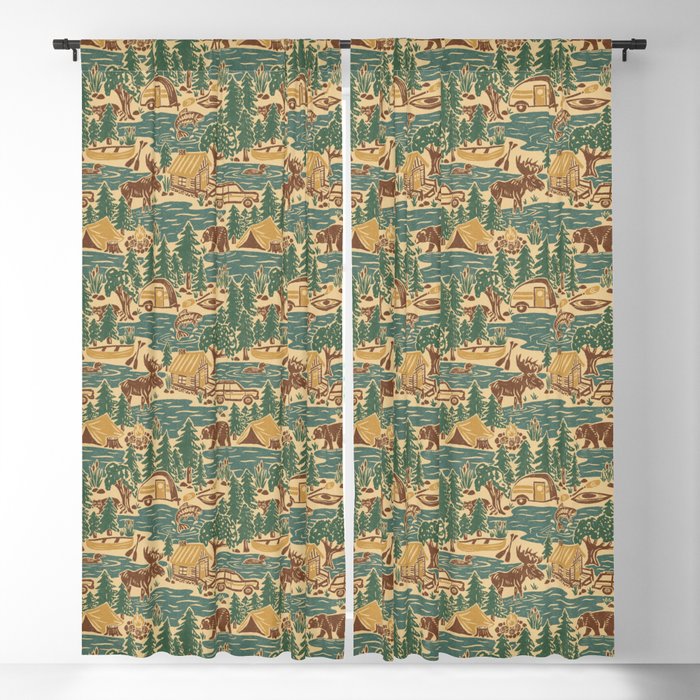 North Country Summer - spruce and gold Window Curtain Gallery Image 5