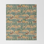 North Country Summer - spruce and gold Throw Blanket Gallery Image 2