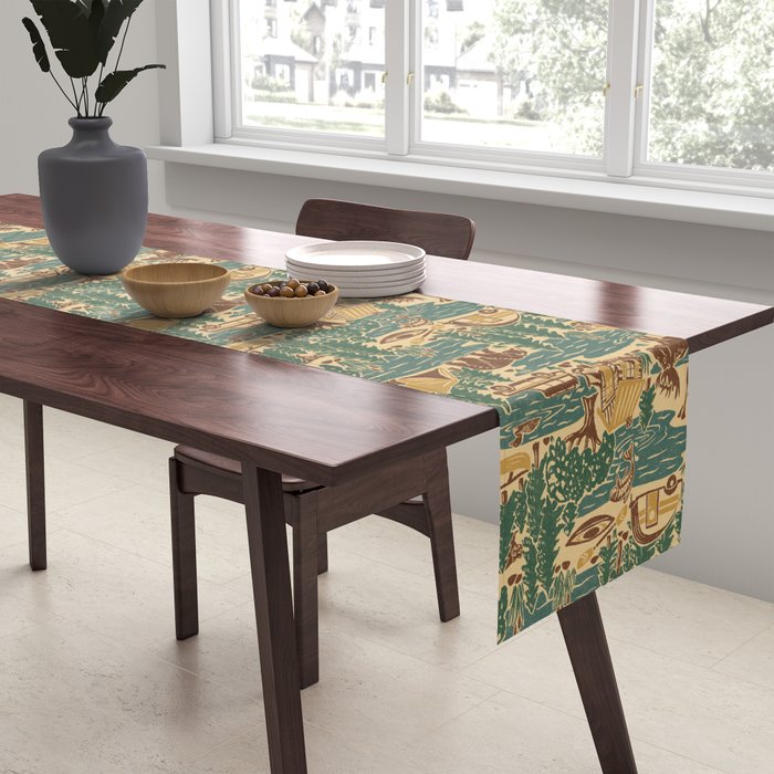 North Country Summer - spruce and gold Table Runner Gallery Image 2