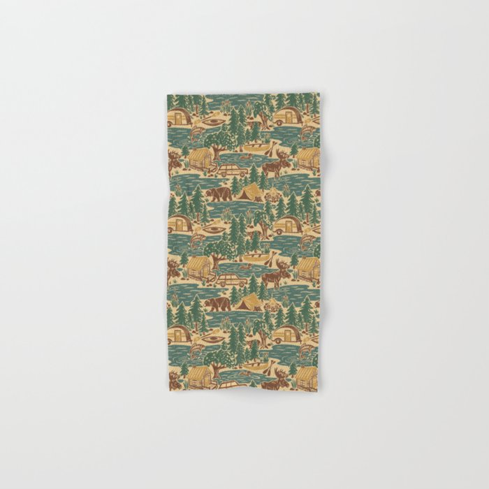 North Country Summer - spruce and gold Bath Towel Gallery Image 1