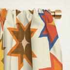 Holiday Mosaic Stars Retro-Inspired Festive Design Window Curtain Gallery Image 2