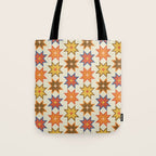 Holiday Mosaic Stars Retro-Inspired Festive Design Tote Bag Gallery Image 1