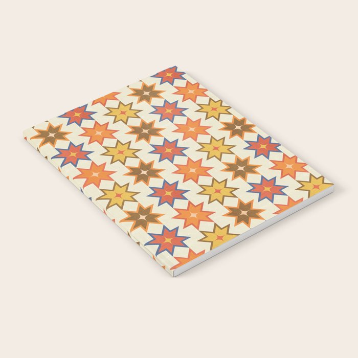 Holiday Mosaic Stars Retro-Inspired Festive Design Notebook Gallery Image 1