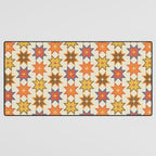 Holiday Mosaic Stars Retro-Inspired Festive Design Desk Mat Gallery Image 3