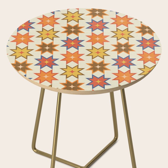 Holiday Mosaic Stars Retro-Inspired Festive Design Side Table Gallery Image 2