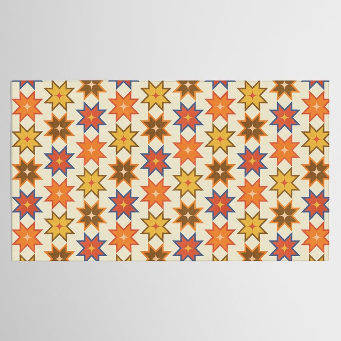 Holiday Mosaic Stars Retro-Inspired Festive Design Tablecloth Gallery Image 2