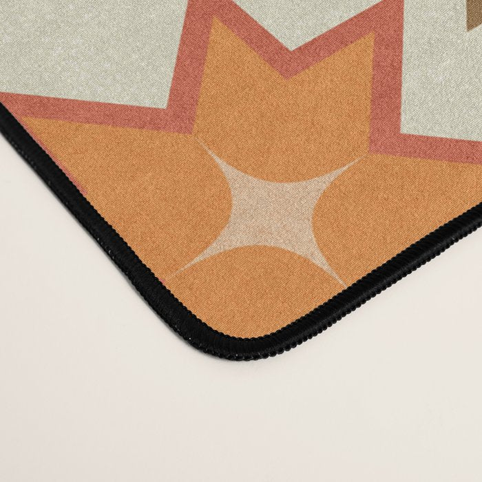 Holiday Mosaic Stars Retro-Inspired Festive Design Desk Mat Gallery Image 4