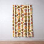 Holiday Mosaic Stars Retro-Inspired Festive Design Window Curtain Gallery Image 3