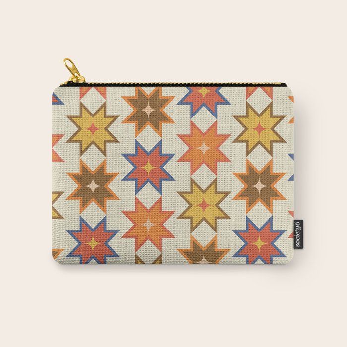 Holiday Mosaic Stars Retro-Inspired Festive Design Carry All Pouch Gallery Image 1