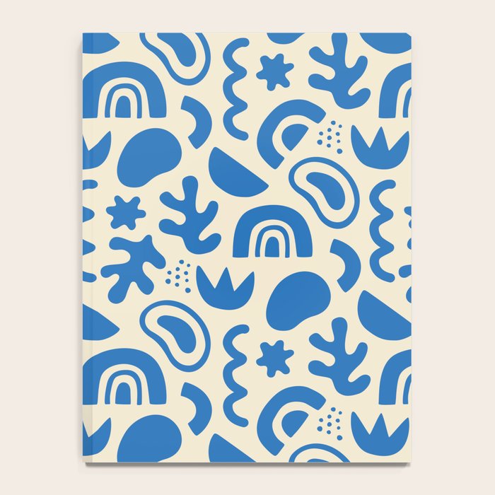 Abstract blue organic shape art pattern Notebook Gallery Image 4