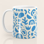 Abstract blue organic shape art pattern Coffee Mug Gallery Image 3