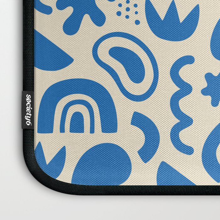 Abstract blue organic shape art pattern Laptop Sleeve Gallery Image 3