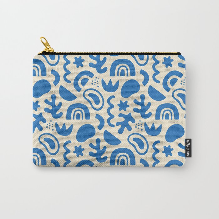 Abstract blue organic shape art pattern Carry All Pouch Gallery Image 1