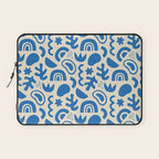 Abstract blue organic shape art pattern Laptop Sleeve Gallery Image 1