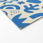 Abstract blue organic shape art pattern Welcome Mat Gallery Image 2