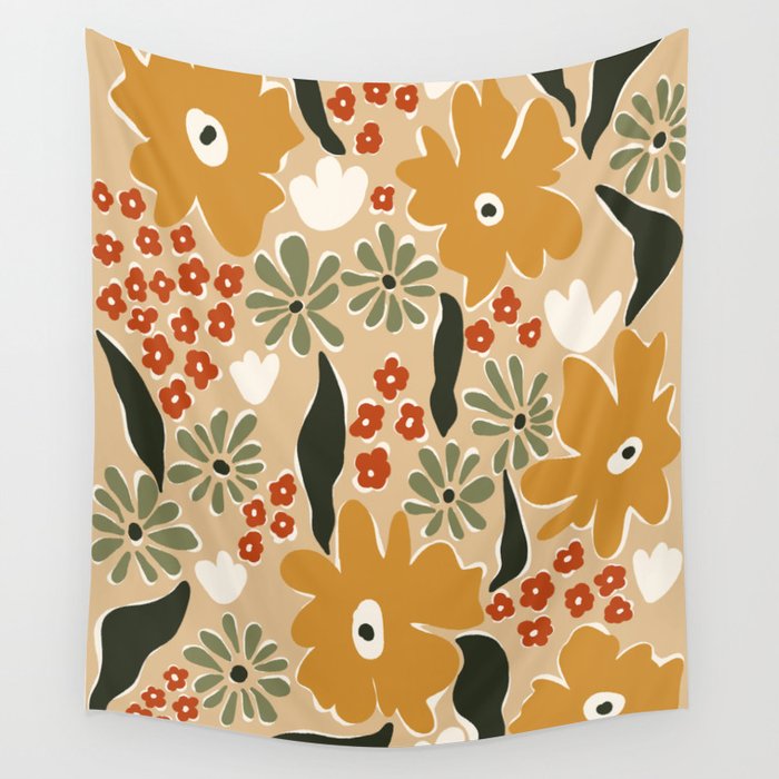 mini mia retro flower  Wall Tapestry Gallery Image 4