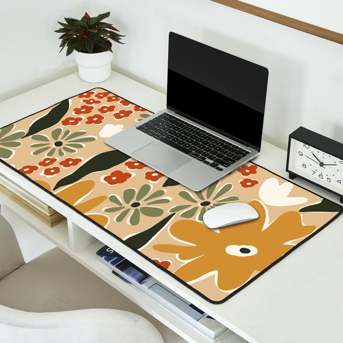 mini mia retro flower  Desk Mat Gallery Image 2