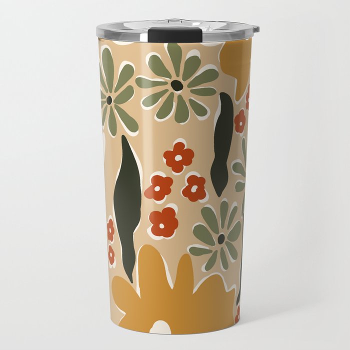 mini mia retro flower  Travel Mug Gallery Image 1