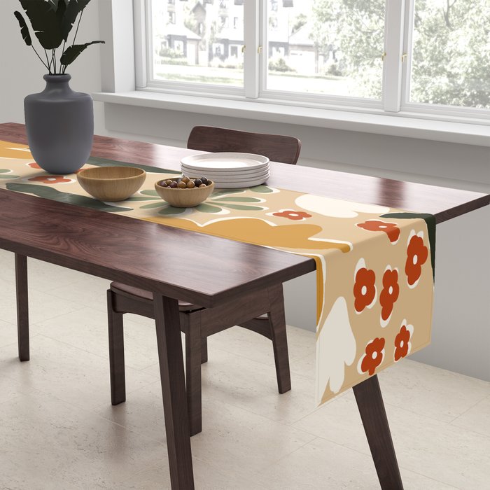 mini mia retro flower  Table Runner Gallery Image 2