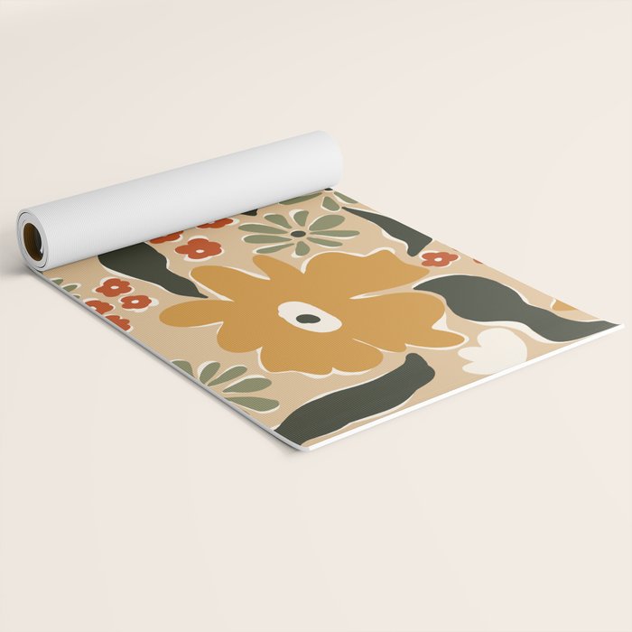 mini mia retro flower  Yoga Mat Gallery Image 2
