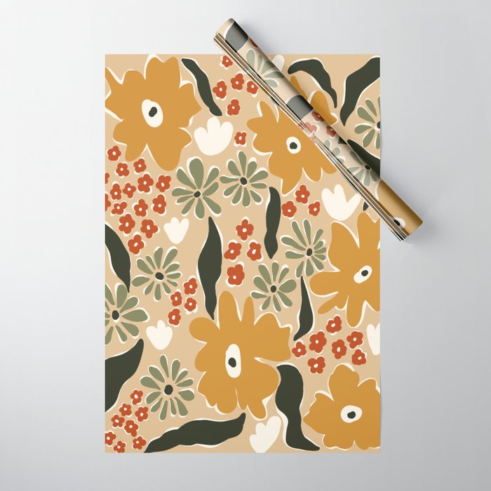 mini mia retro flower  Wrapping Paper Gallery Image 1