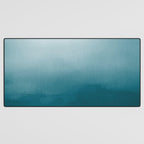 Tropical Dark Teal Inspired by Sherwin Williams 2020 Trending Color Oceanside SW6496 Watercolor Ombre Gradient Blend Abstract Art Desk Mat Gallery Image 3