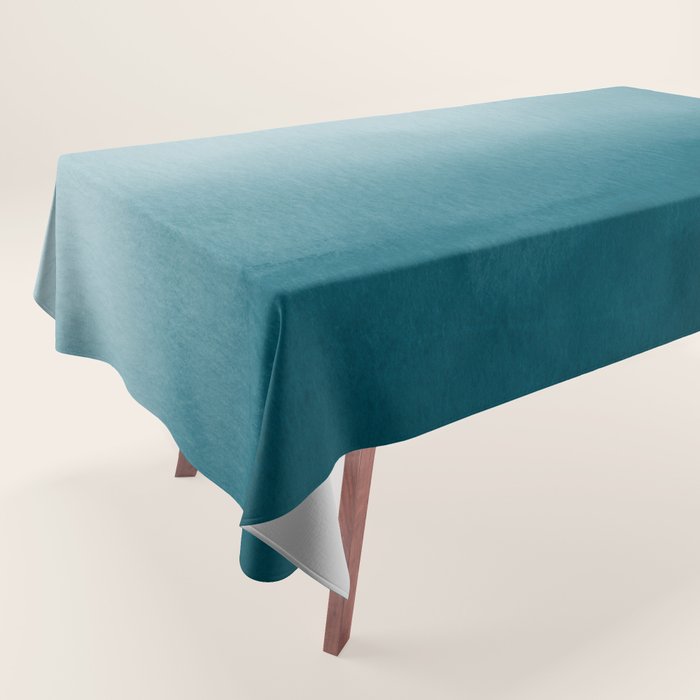 Tropical Dark Teal Inspired by Sherwin Williams 2020 Trending Color Oceanside SW6496 Watercolor Ombre Gradient Blend Abstract Art Tablecloth Gallery Image 1