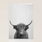 Highland Cow - Black & White Stationery Card Gallery Image 2