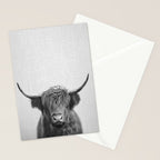 Highland Cow - Black & White Stationery Card Gallery Image 2